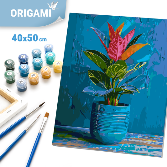 Maľovanie podľa čísel na ráme 40*50 cm - Tropická rastlina - Kvety - LW 3535