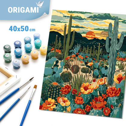 Maľovanie podľa čísel na ráme 40*50 cm - Slnko nad Saharou - Krajinka - LW 3546