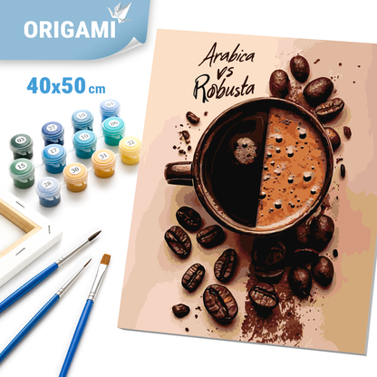 Maľovanie podľa čísel na ráme 40*50 cm - Chuť kávy - Zátišie - LW 3547