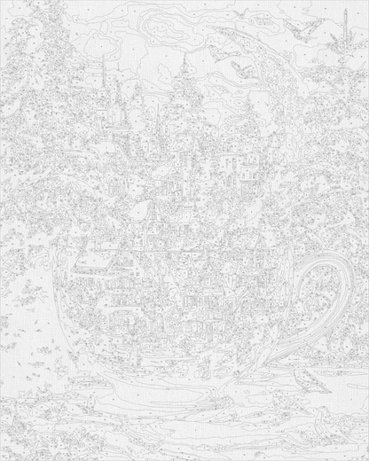 Maľovanie podľa čísel Zimná Noc vianočných zázrakov s metalickými farbami 40*50 cm LW 3551