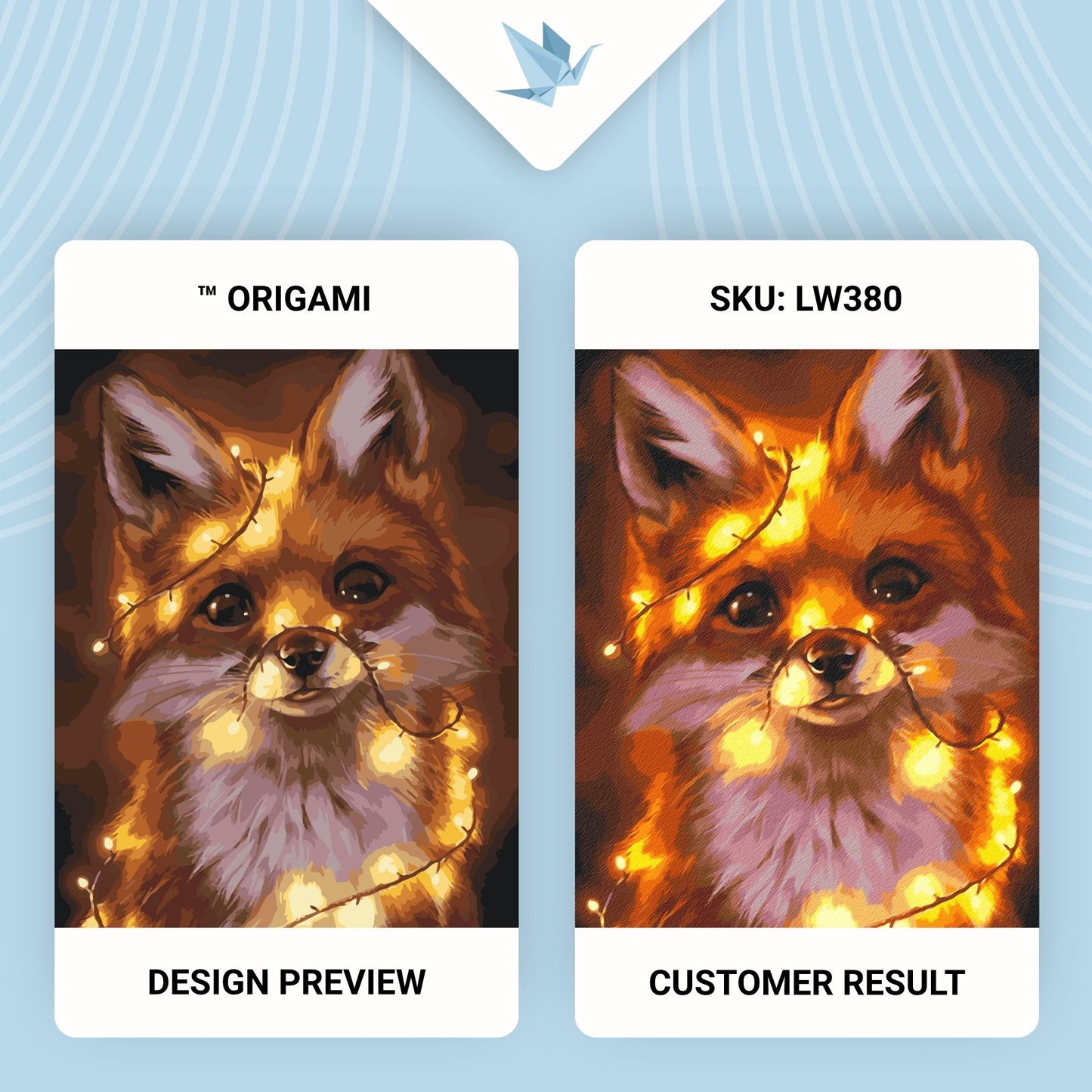 Maľovanie podľa čísel – Zvieratá. Líščie mláďa v girlande 40*50 cm LW 380