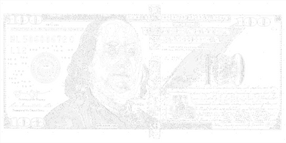 Maľovanie podľa čísel Franklin. Dolár (100 dolárov) s metalickými farbami (zlato) 40×80 cm LW 5100