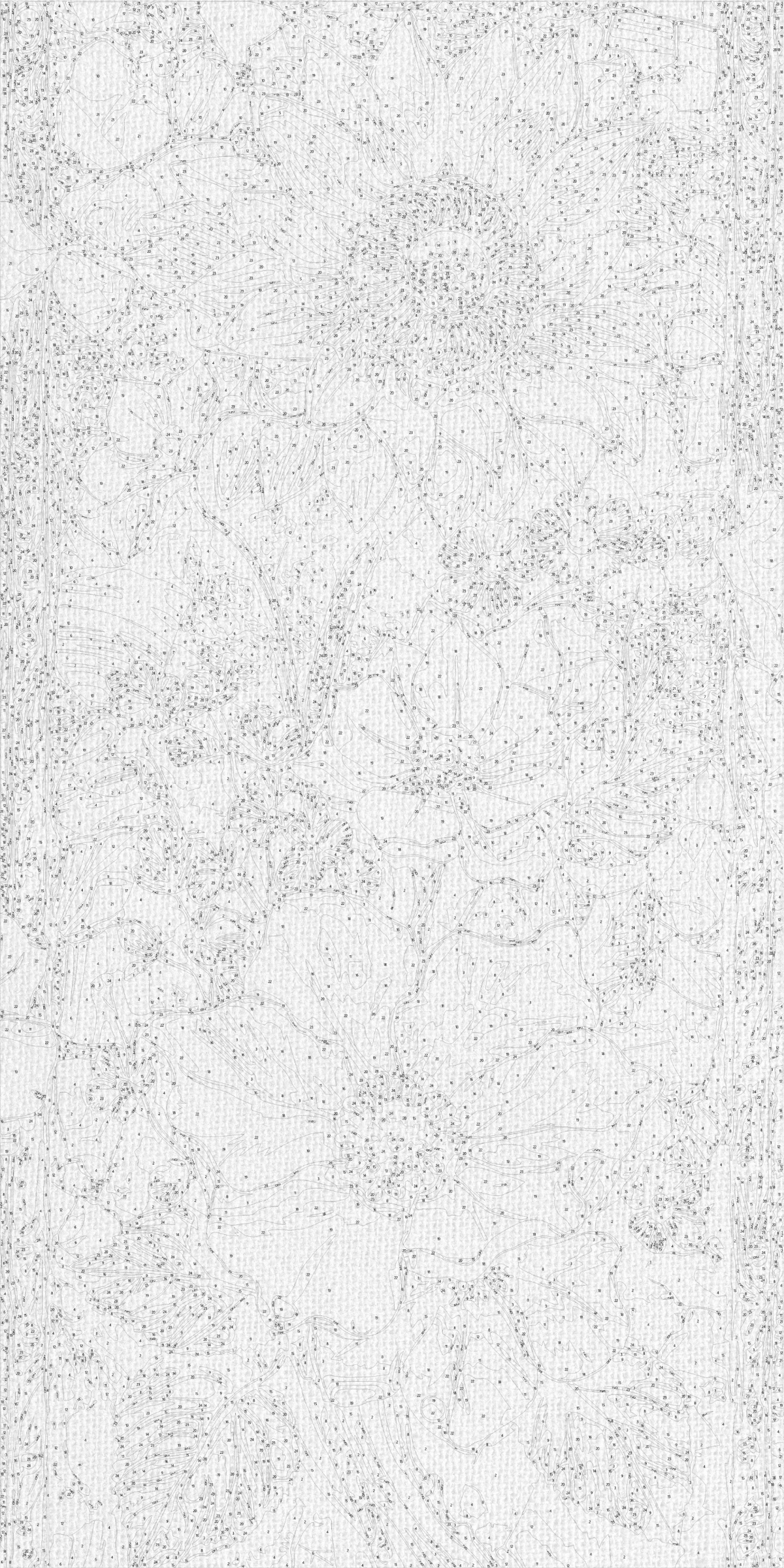Maľovanie podľa čísel na ráme 40*80 cm - Jemné kvety - Kvety s metalickými farbami - LW 5101
