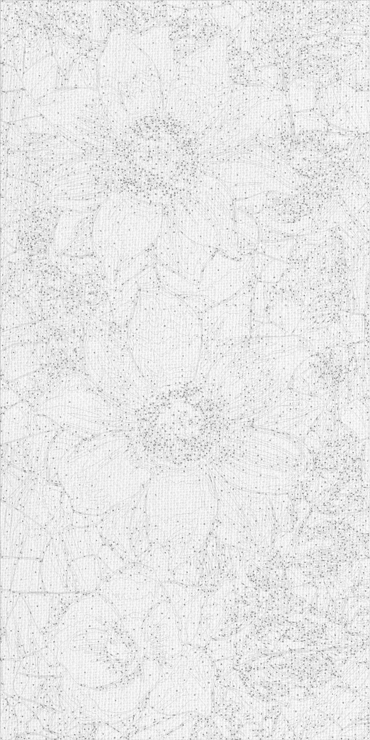 Maľovanie podľa čísel na ráme 40*80 cm - Vznešené kvety - Kvety s metalickými farbami - LW 5103