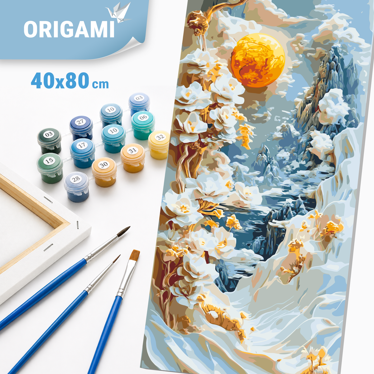 Maľovanie podľa čísel na ráme 40*80 cm - Abstrakcia: horské kvety - Kvety/Krajinka - LW 5104