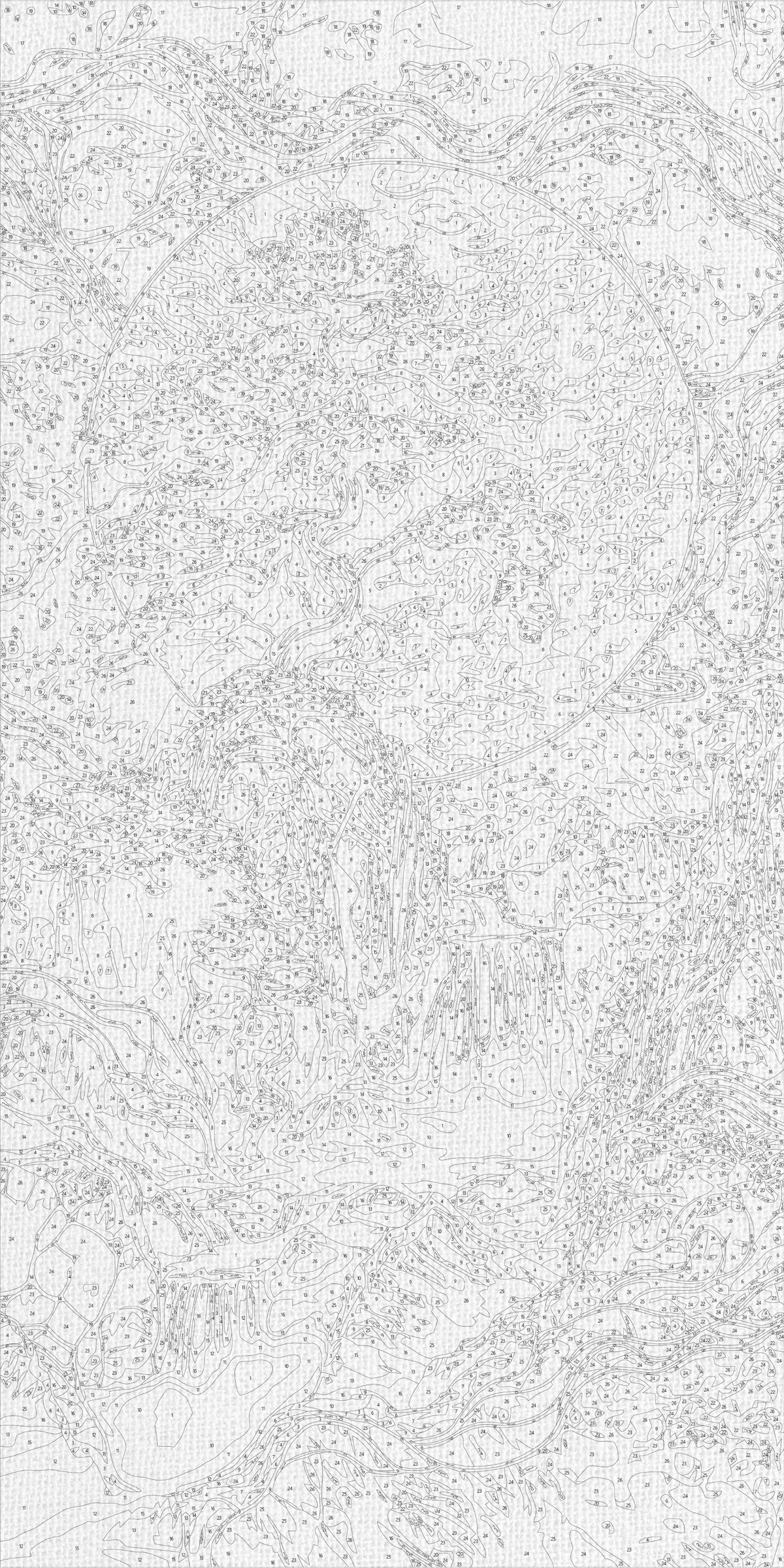Maľovanie podľa čísel na ráme 40*80 cm - Abstrakcia: horský vodopád - Krajinka s metalickými farbami - LW 5105