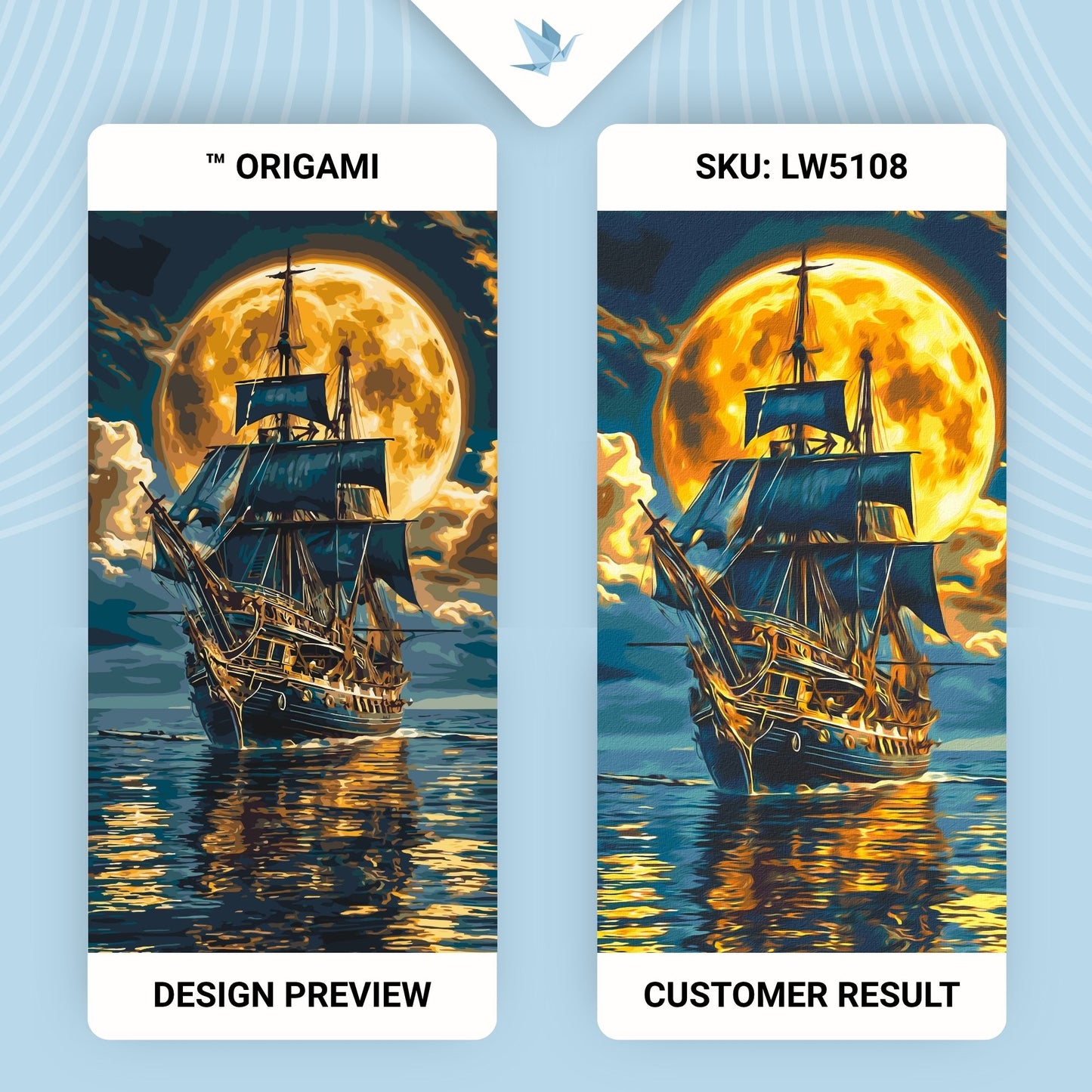 Maľovanie podľa čísel. Loď na mori 40×80 cm LW 5108