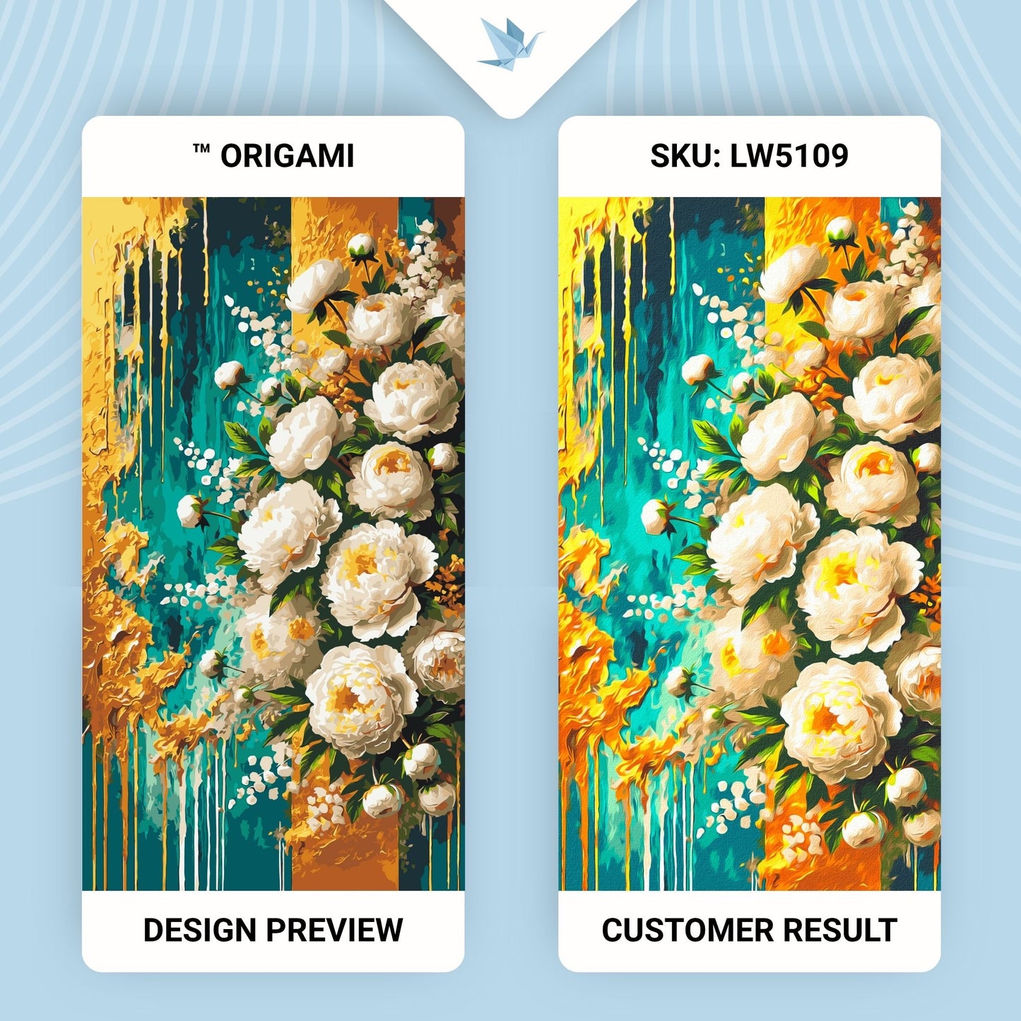 Maľovanie podľa čísel Kvety. Zlatá inšpirácia s metalickými farbami 40×80 cm LW 5109