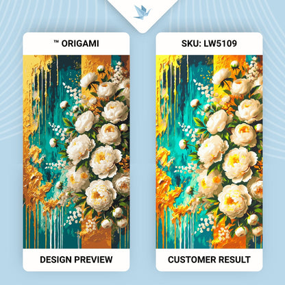 Maľovanie podľa čísel Kvety. Zlatá inšpirácia s metalickými farbami 40×80 cm LW 5109