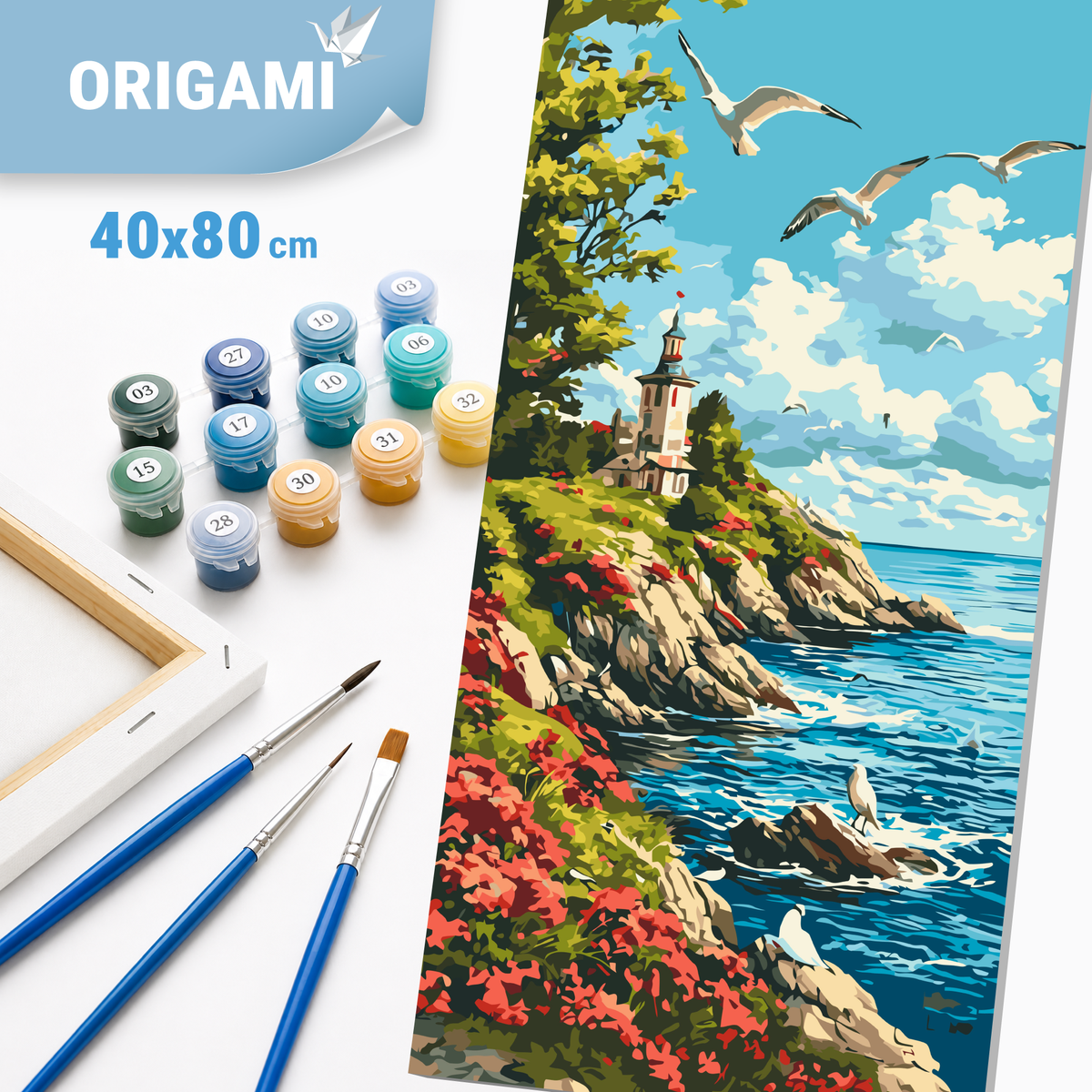 Maľovanie podľa čísel na ráme 40*80 cm - Morské ráno - Krajinka - LW 5118