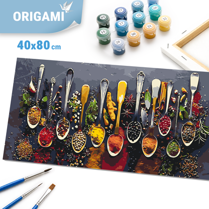 Maľovanie podľa čísel na ráme 40*80 cm - Koreniny - Zátišie - LW 5121