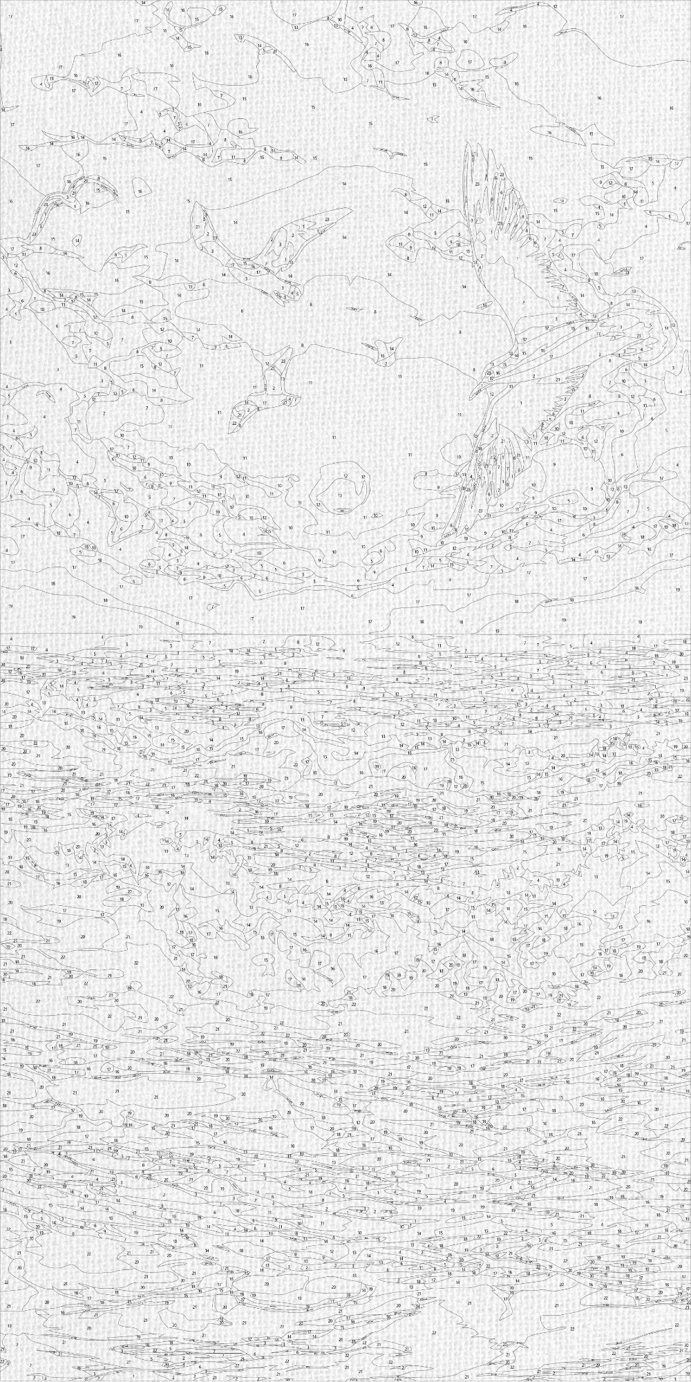 Maľovanie podľa čísel na ráme 40*80 cm Krajinka Čajky nad rannými vlnami LW 5125