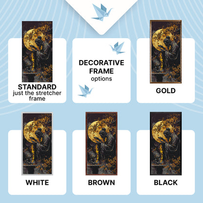 Maľovanie podľa čísel na ráme 40*80 cm - Ticho veľkého majstra s metalickými farbami. Ľudia / Krajinka - LW 5126