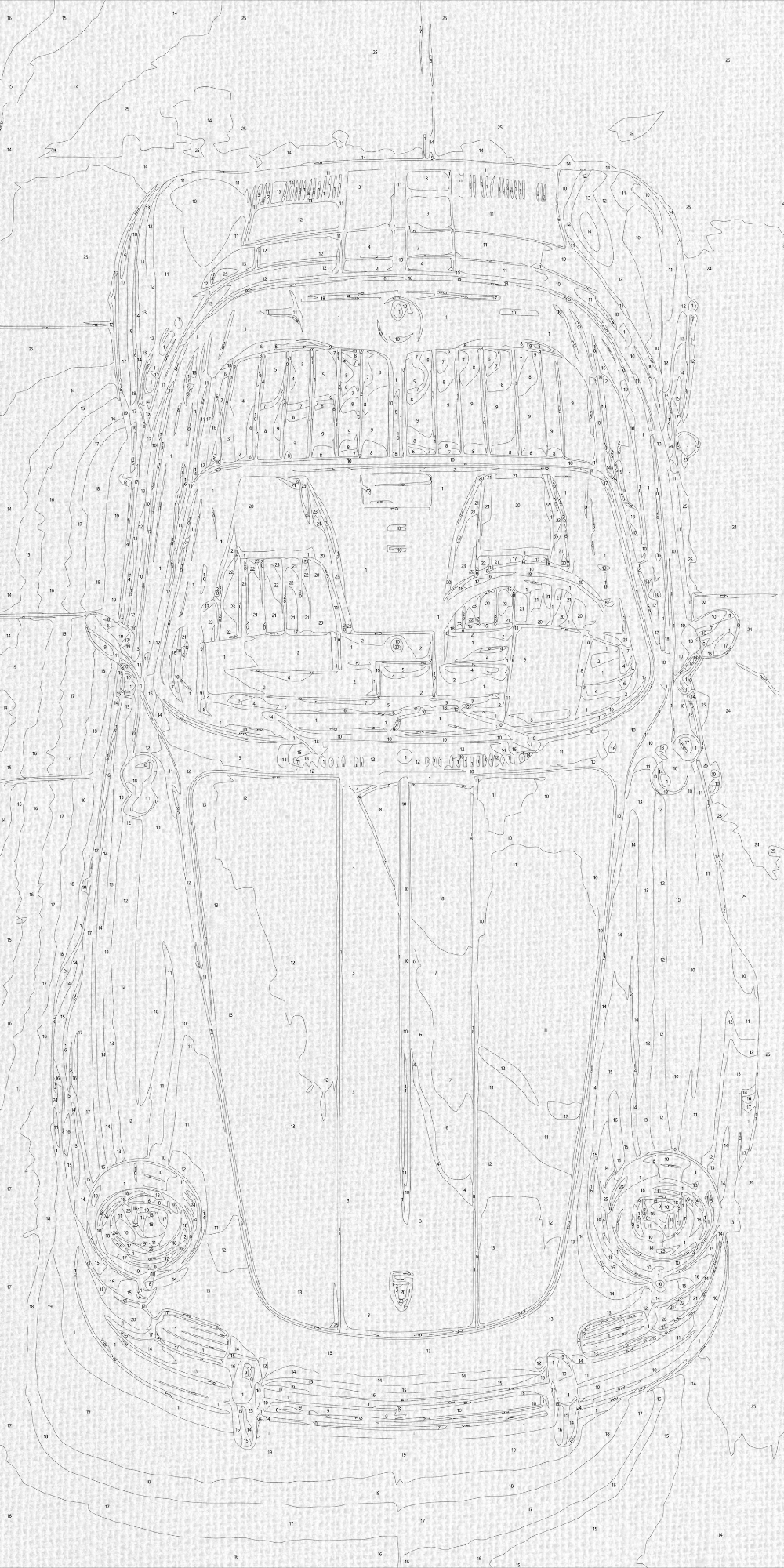 Maľovanie podľa čísel na ráme 40*80 cm - Auto Porsche - Krajinka - LW 5127
