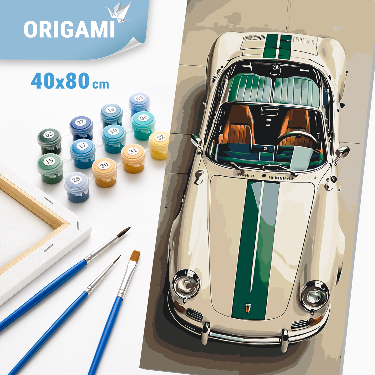 Maľovanie podľa čísel na ráme 40*80 cm - Auto Porsche - Krajinka - LW 5127