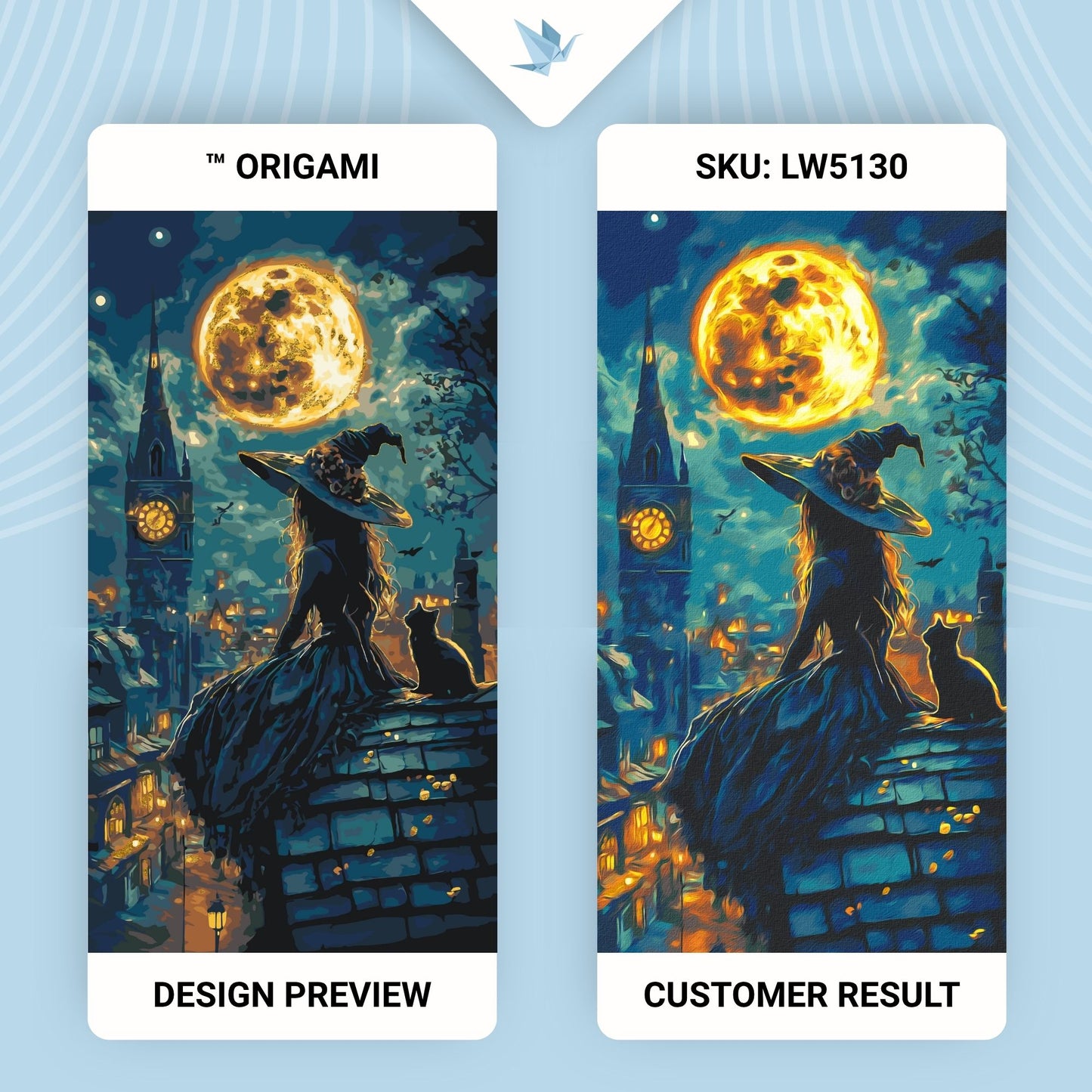 Maľovanie podľa čísel Mladá čarodejnica s metalickými farbami 40×80 cm LW 5130