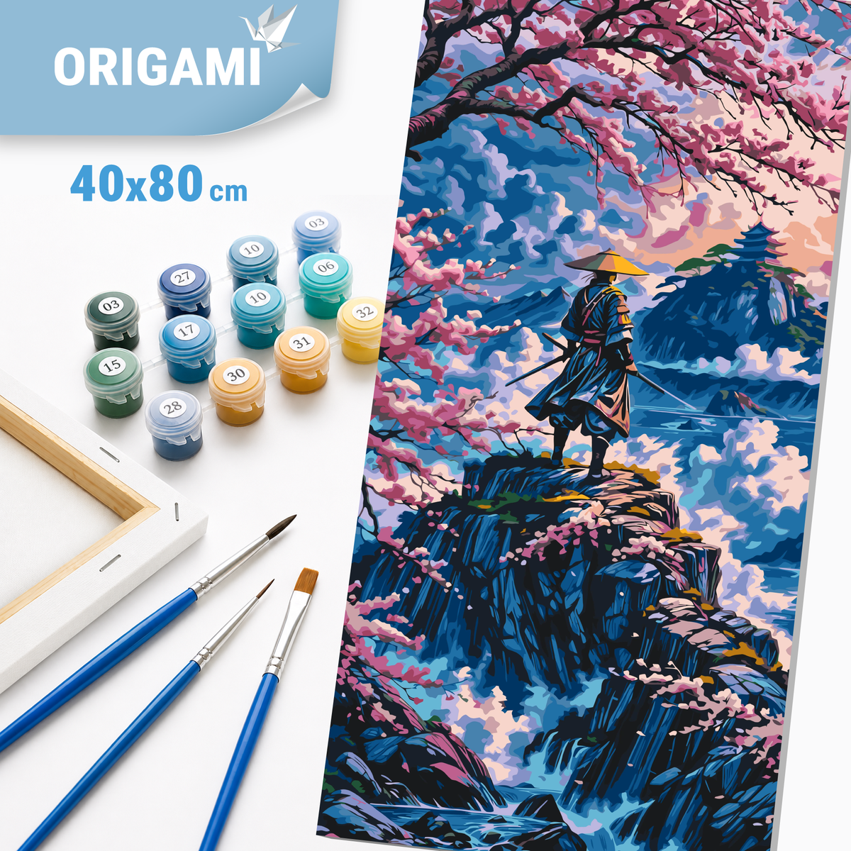 Maľovanie podľa čísel na ráme 40*80 cm - Cesta samuraja - Krajinka - LW 5134