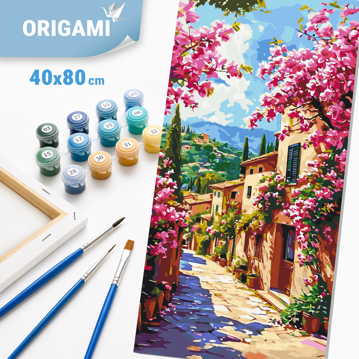 Maľovanie podľa čísel na ráme 40*80 cm - Ulička v Toskánsku - Krajinka - LW 5135