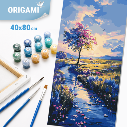 Maľovanie podľa čísel na ráme 40*80 cm - Cesta za snom - Krajinka - LW 5137