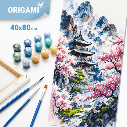 Maľovanie podľa čísel na ráme 40*80 cm - Harmónia Východu - Krajinka - LW 5138