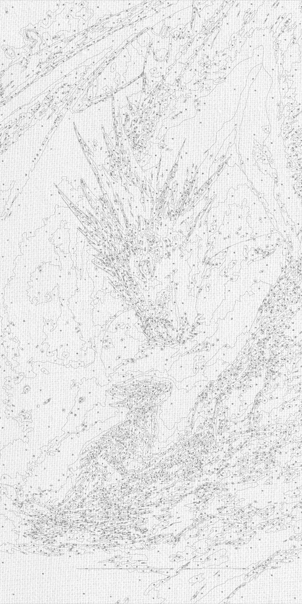 Maľovanie podľa čísel Fantasy „Štvrté krídlo“ – Stretnutie s drakom s metalickými farbami 40×80 cm LW 5140