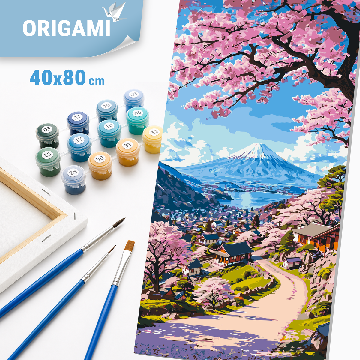 Maľovanie podľa čísel na ráme 40*80 cm - Krása japonskej sakury - Krajinka - LW 5141
