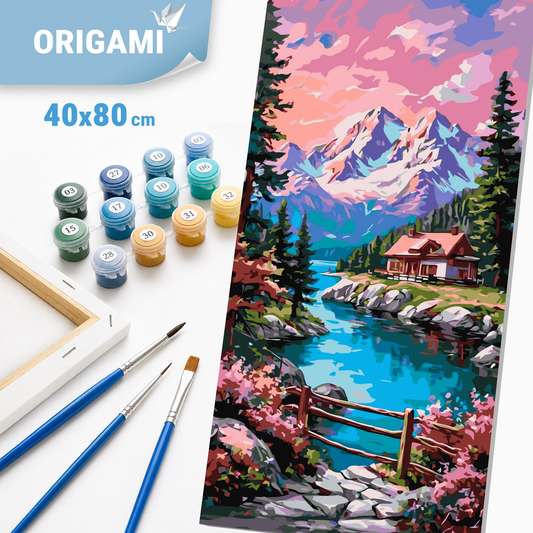 Maľovanie podľa čísel na ráme 40*80 cm - Pokoj vrcholov - Krajinka - LW 5146