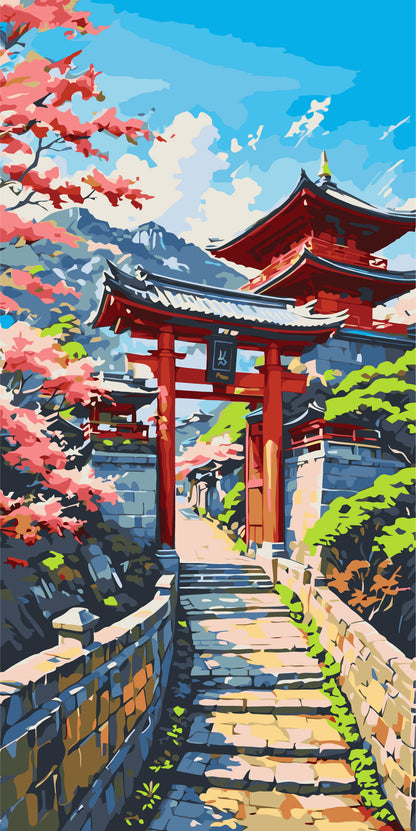 Maľovanie podľa čísel na ráme 40*80 cm - Japonská jar - Krajinka - LW 5148