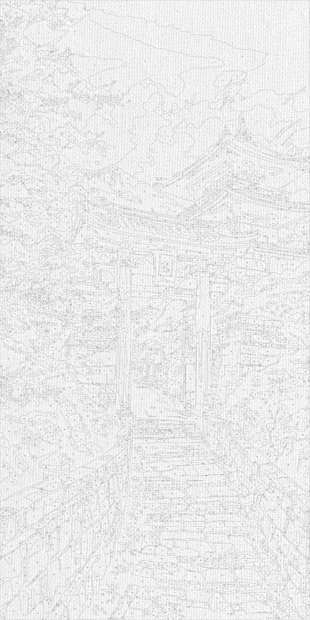 Maľovanie podľa čísel na ráme 40*80 cm - Japonská jar - Krajinka - LW 5148
