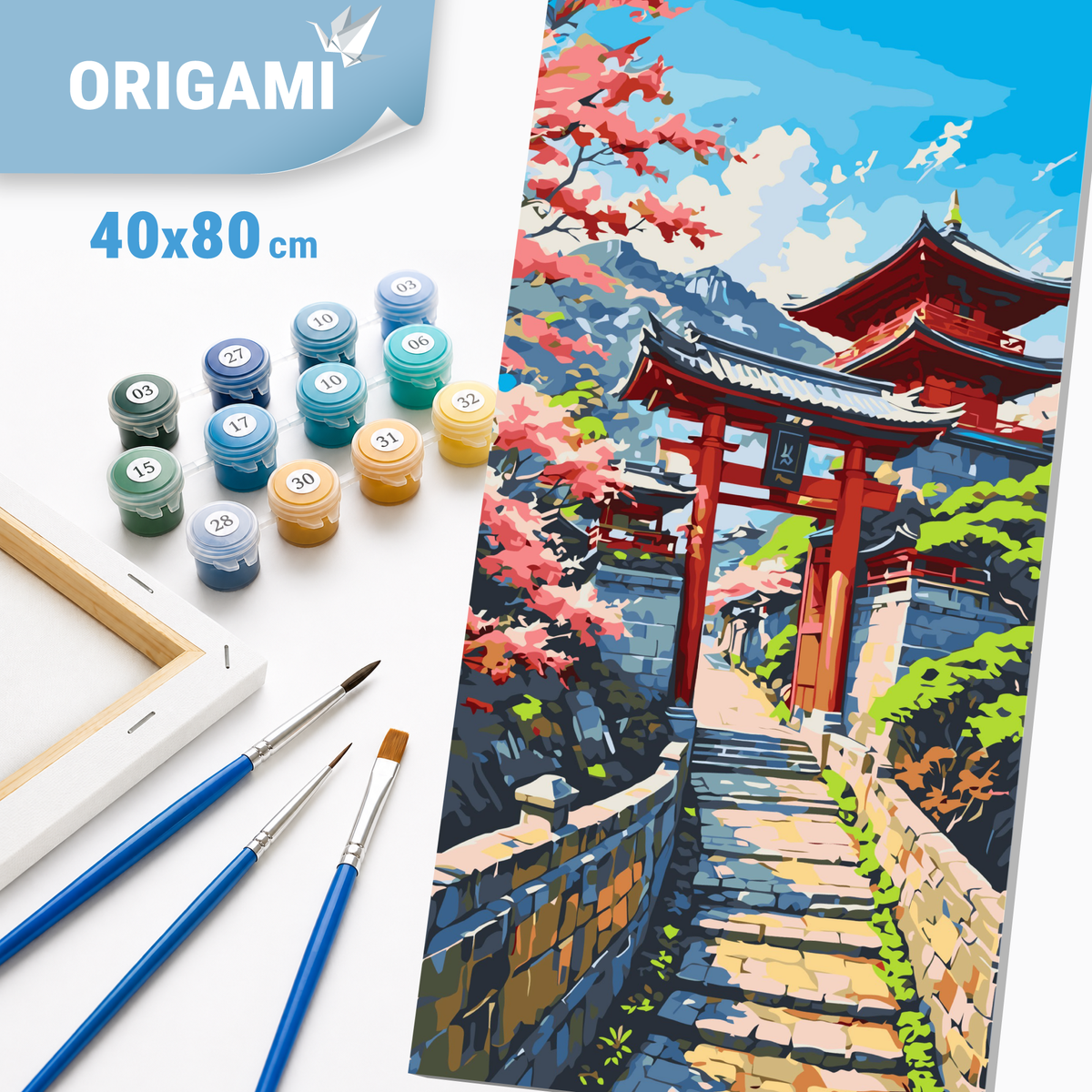 Maľovanie podľa čísel na ráme 40*80 cm - Japonská jar - Krajinka - LW 5148