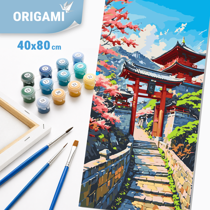 Maľovanie podľa čísel na ráme 40*80 cm - Japonská jar - Krajinka - LW 5148