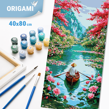 Maľovanie podľa čísel na ráme 40*80 cm - Pokoj Východu - Krajinka - LW 5149