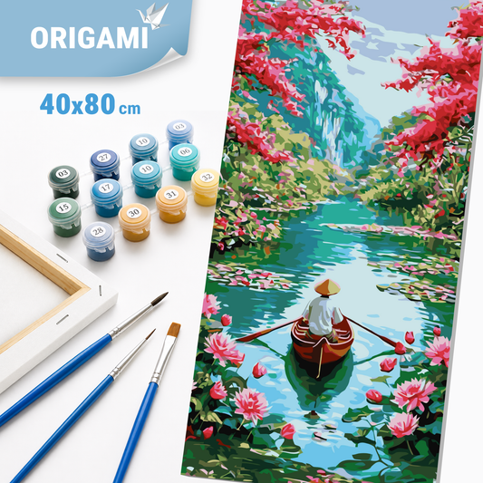 Maľovanie podľa čísel na ráme 40*80 cm - Pokoj Východu - Krajinka - LW 5149