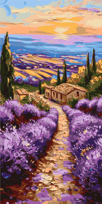 Maľovanie podľa čísel na ráme 40*80 cm - Vône Provence - Krajinka - LW 5151