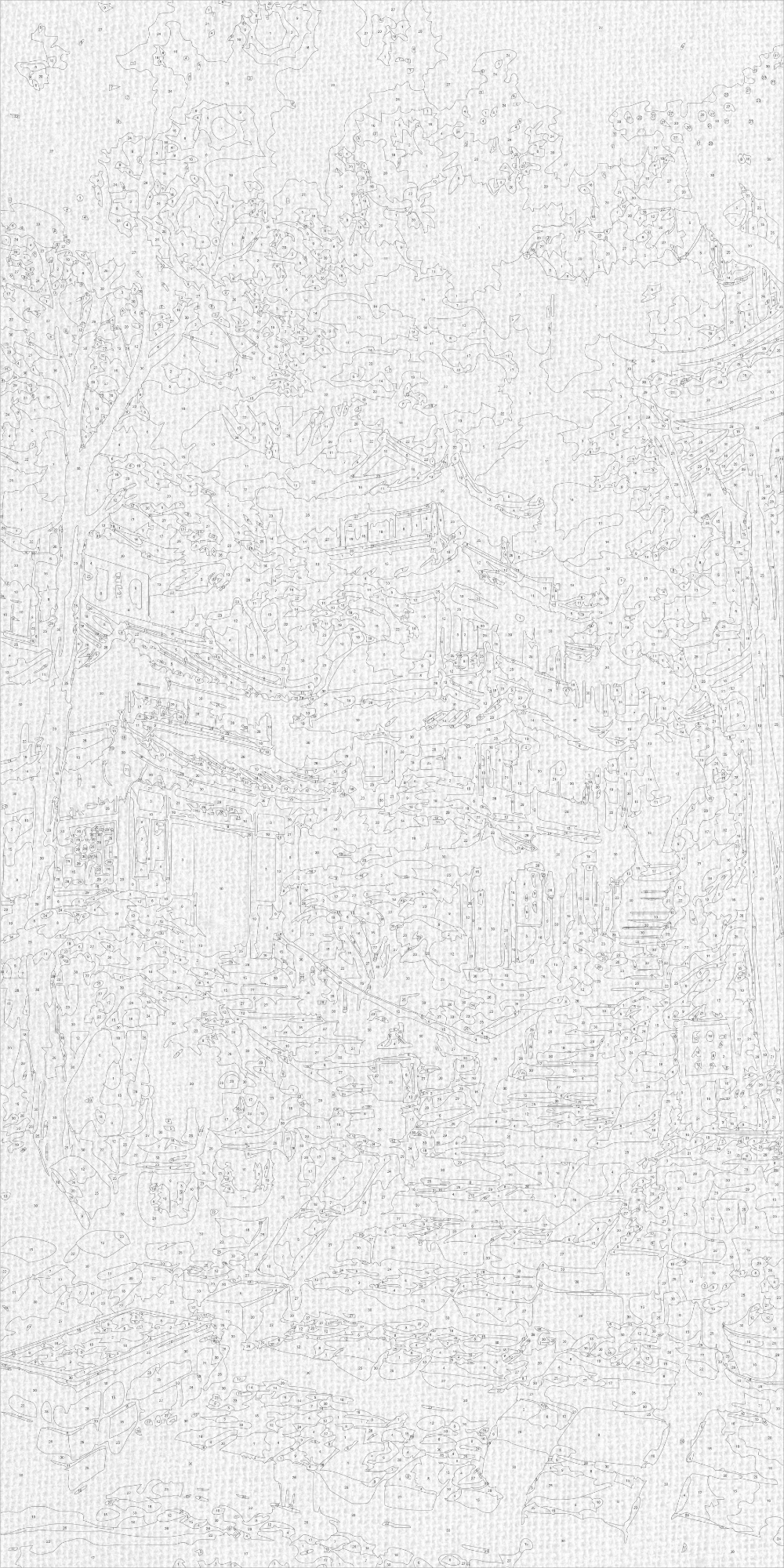 Maľovanie podľa čísel na ráme 40*80 cm - Ráno v ázijských horách - Krajinka - LW 5154