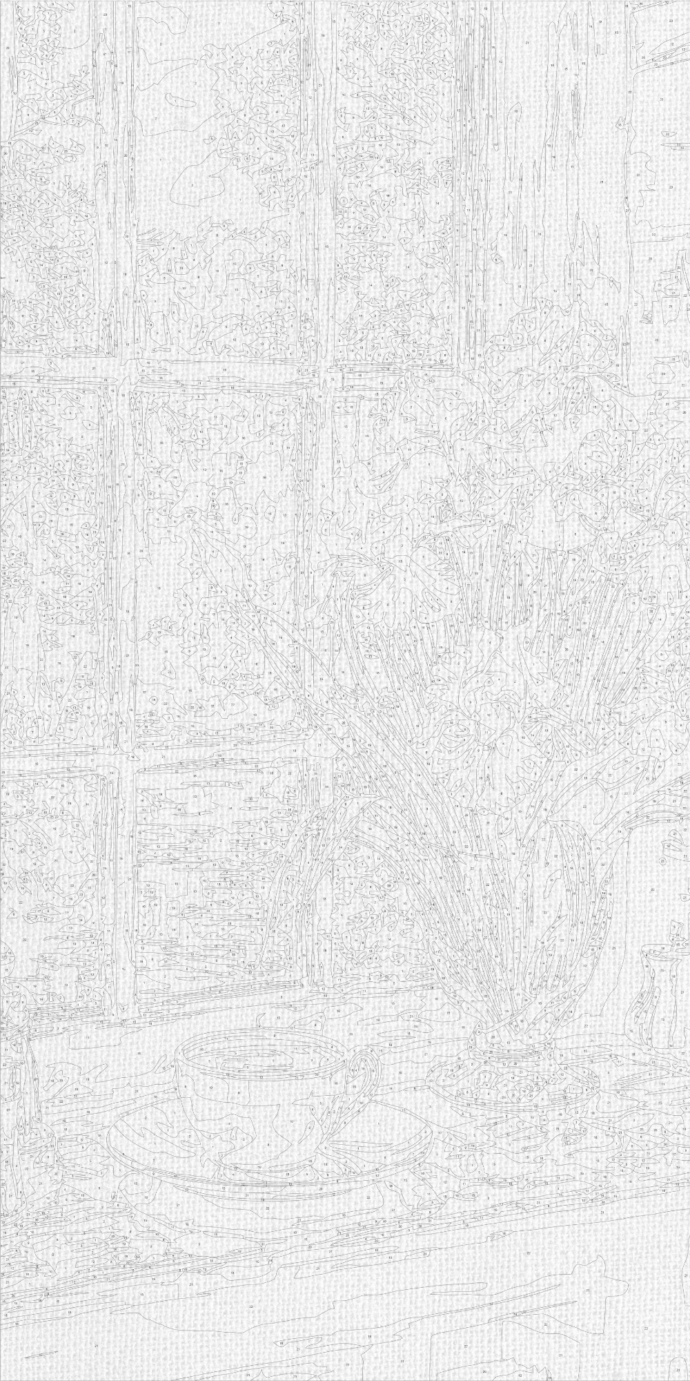 Maľovanie podľa čísel na ráme 40*80 cm Zátišie/Kvety. Kávová harmónia LW 5155