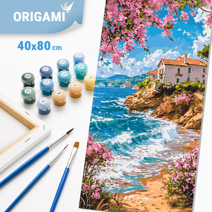 Maľovanie podľa čísel na ráme 40*80 cm - Ráno na brehu - Krajinka - LW 5161