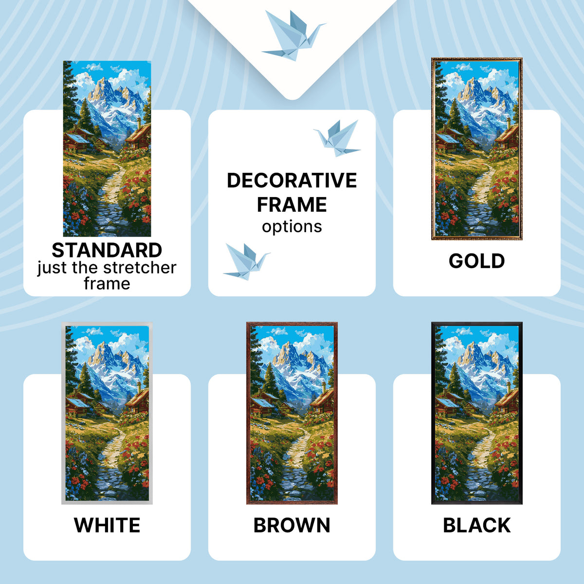 Maľovanie podľa čísel na ráme 40*80 cm - Cesta do hôr - Krajinka - LW 5162