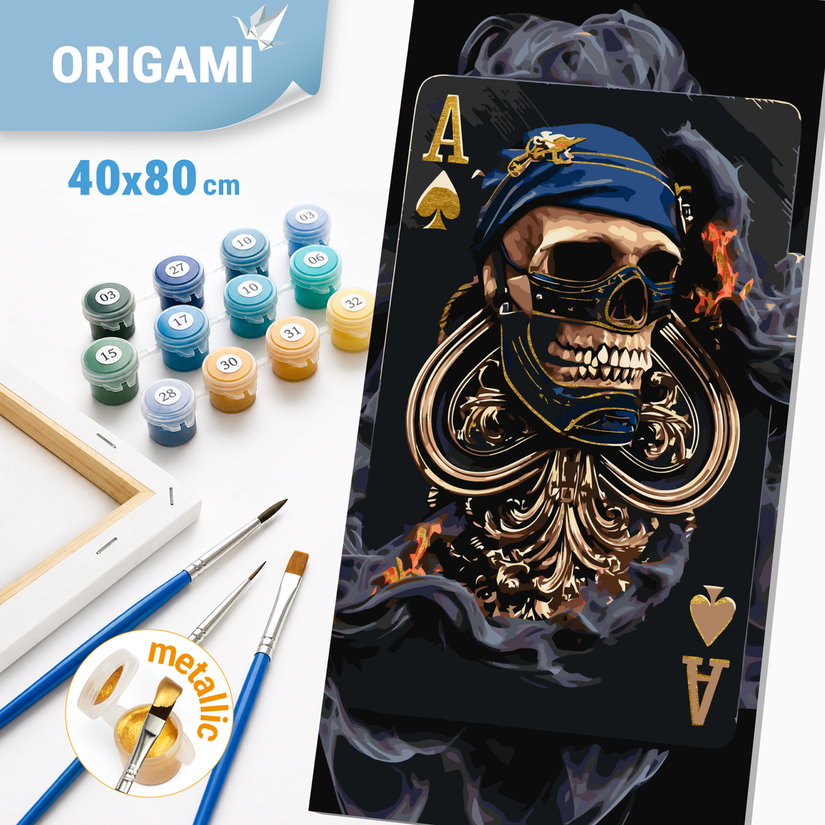 Maľovanie podľa čísel na ráme 40*80 cm - Kráľ tieňov s metalickými farbami - LW 5170