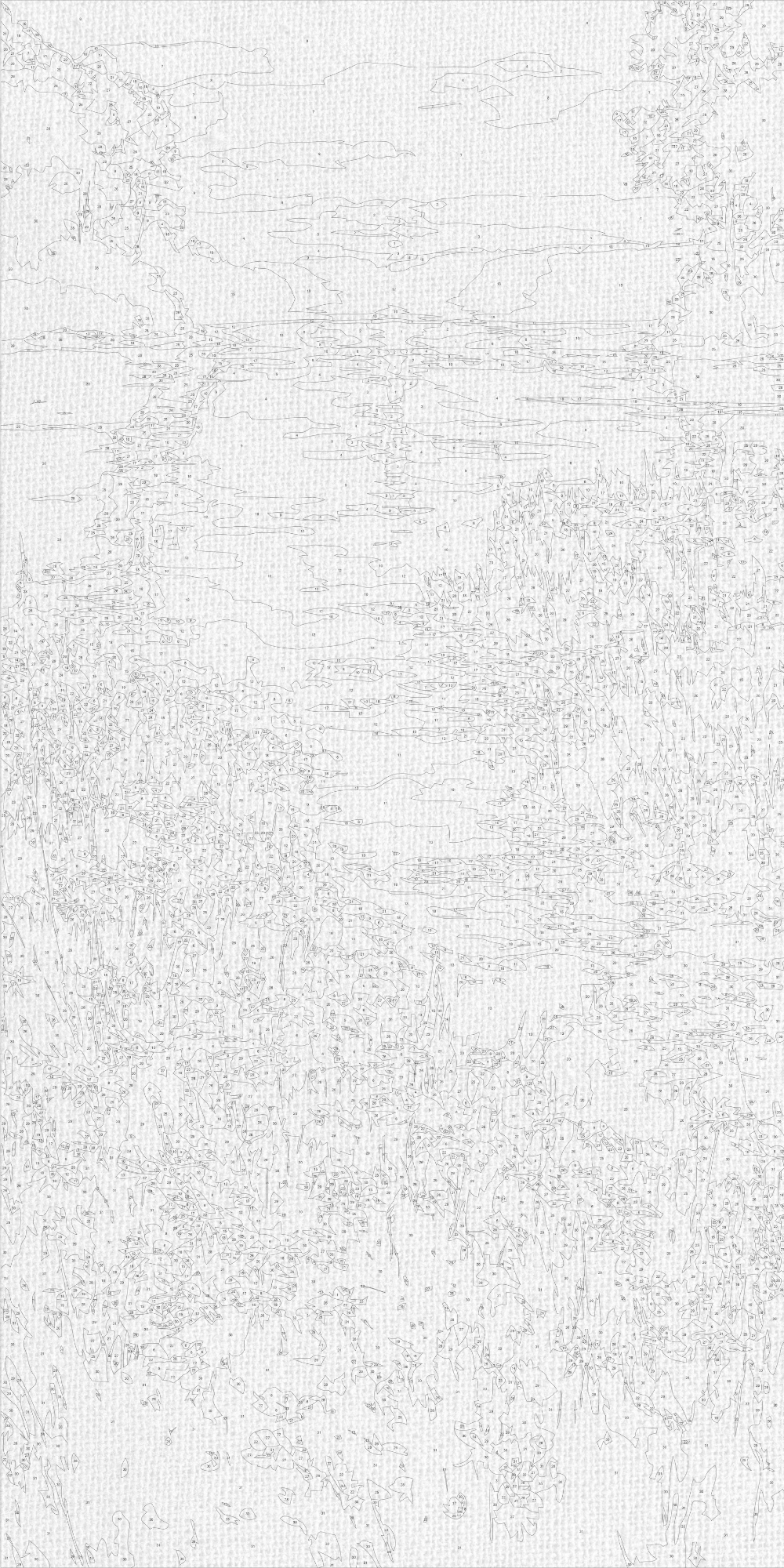 Maľovanie podľa čísel na ráme 40*80 cm - Letné farby prírody - Krajinka - LW 5171