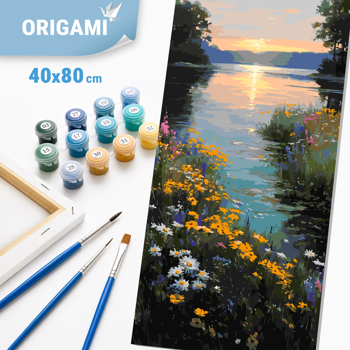 Maľovanie podľa čísel na ráme 40*80 cm - Letné farby prírody - Krajinka - LW 5171