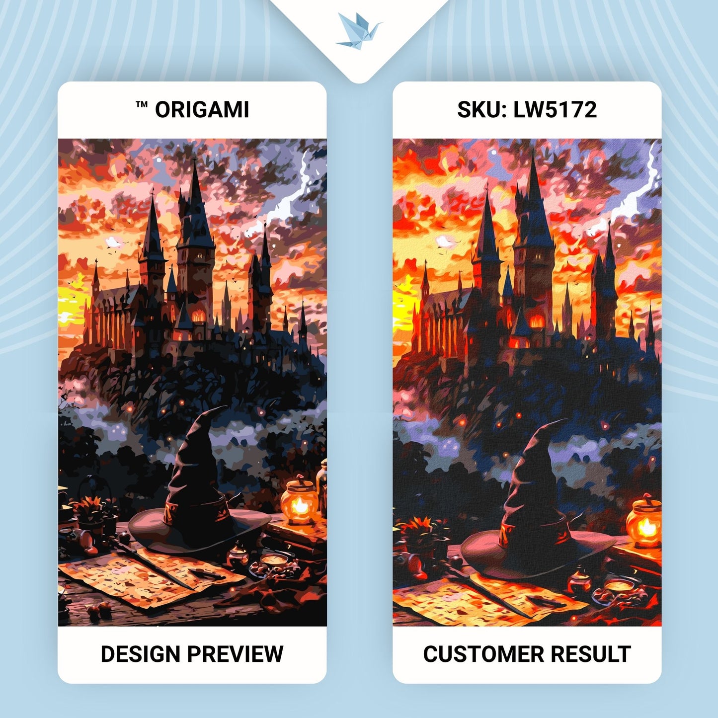 Maľovanie podľa čísel. Atmosféra mágie Rokfortu 40×80 cm LW 5172