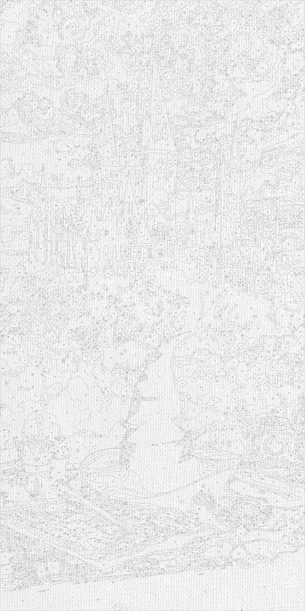 Maľovanie podľa čísel na ráme 40*80 cm. Atmosféra mágie Rokfortu LW 5172