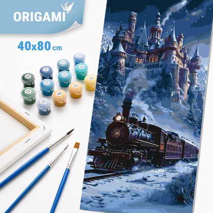 Maľovanie podľa čísel na ráme 40*80 cm - Zimná cesta za snom - Krajinka - LW 5173