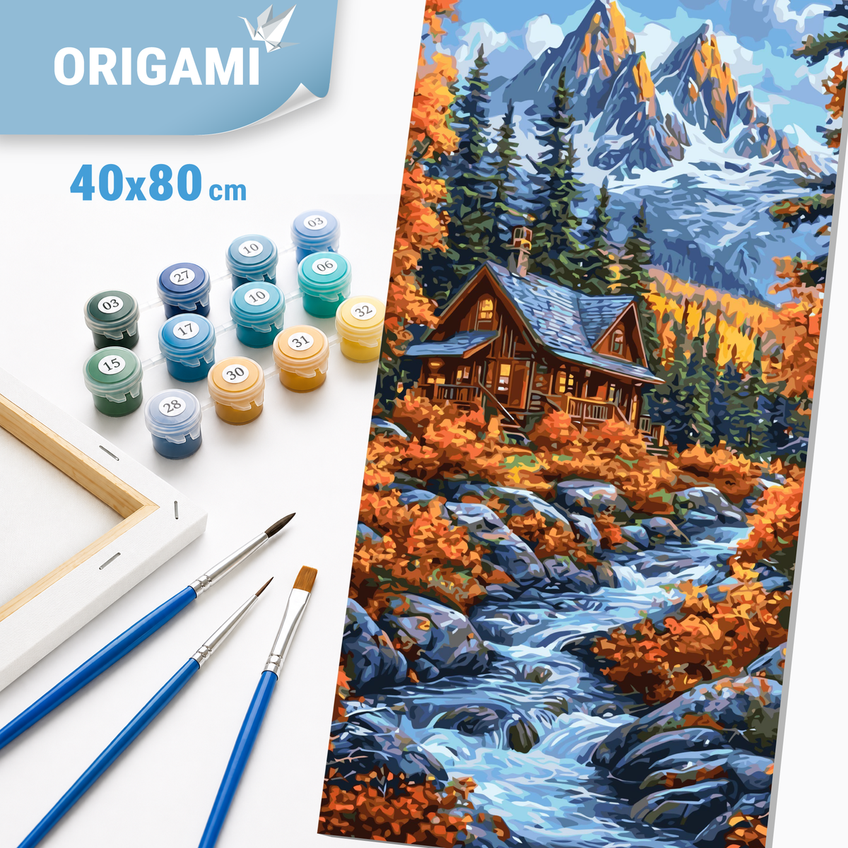 Maľovanie podľa čísel na ráme 40*80 cm - Jesenný les - Krajinka - LW 5175