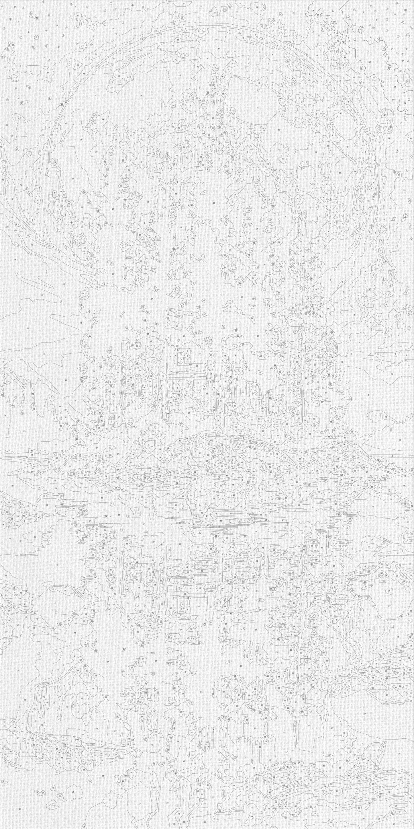 Maľovanie podľa čísel na ráme 40*80 cm Krajinka ostrov pod mesiacom s metalickými farbami LW 5184