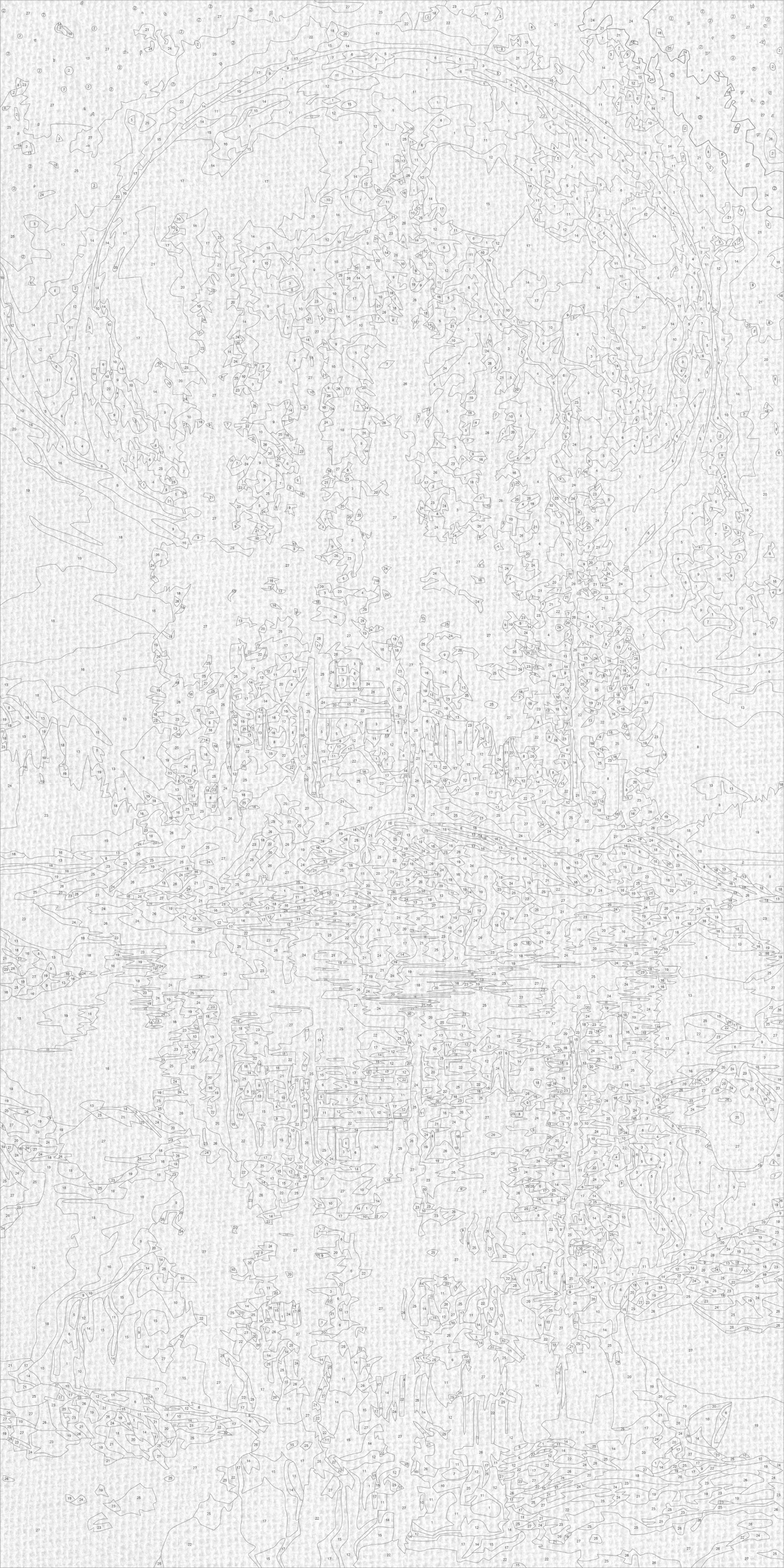 Maľovanie podľa čísel na ráme 40*80 cm Krajinka ostrov pod mesiacom s metalickými farbami LW 5184