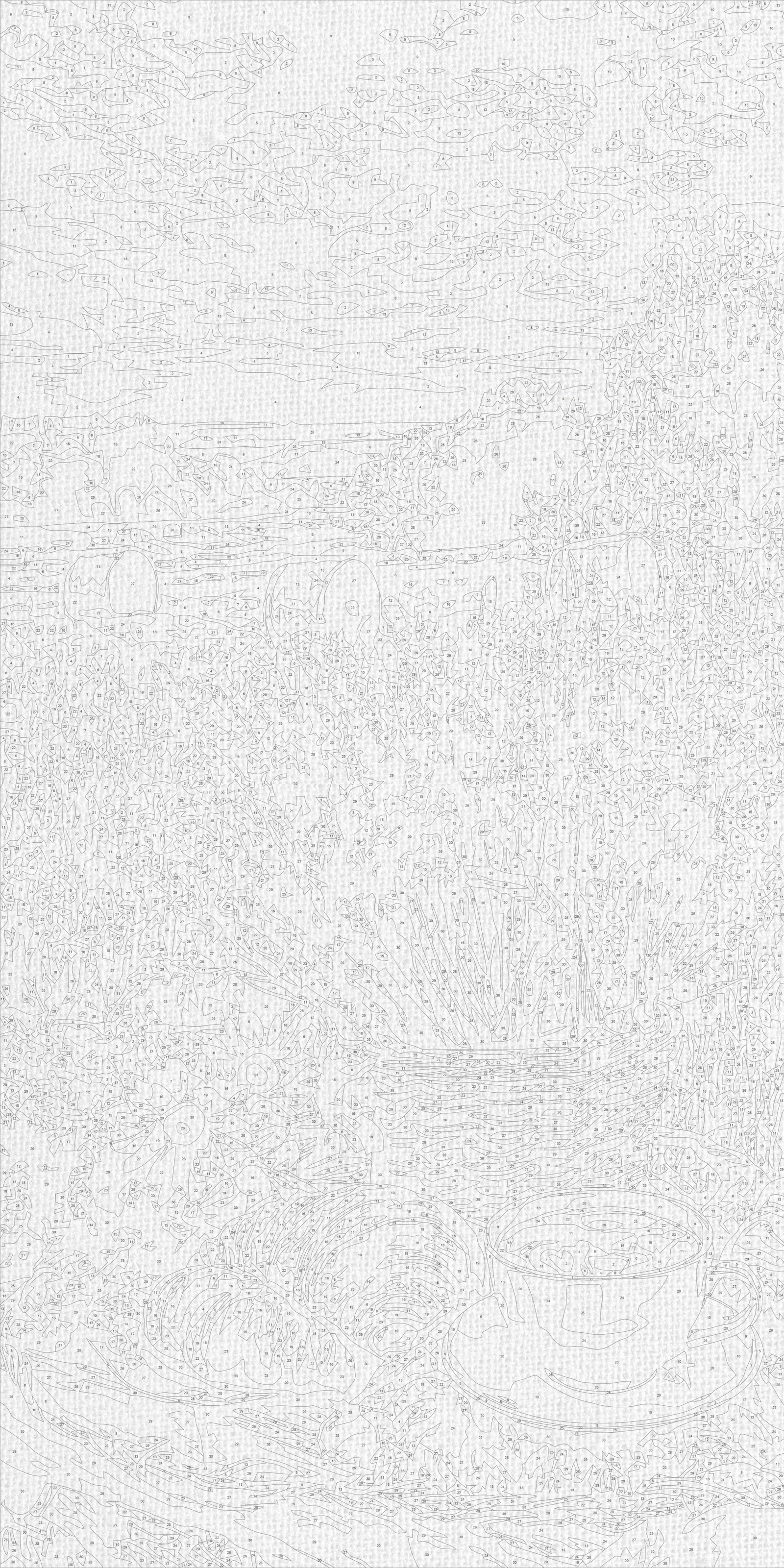 Maľovanie podľa čísel na ráme 40*80 cm - Levanduľové ráno - Krajinka/Kvety - LW 5190