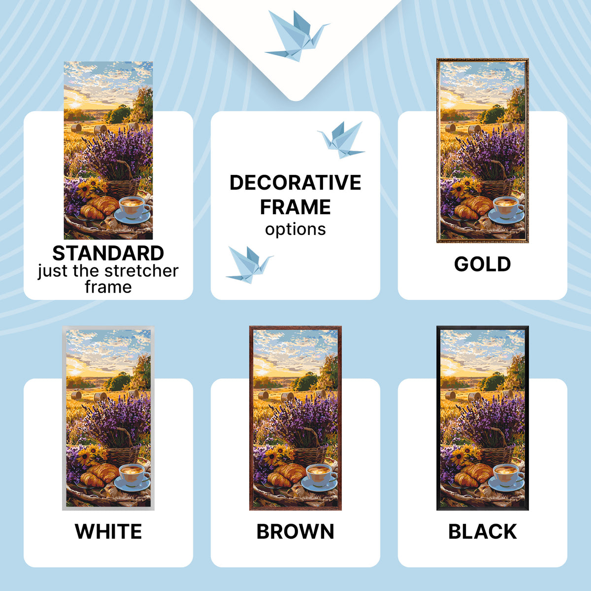 Maľovanie podľa čísel na ráme 40*80 cm - Levanduľové ráno - Krajinka/Kvety - LW 5190