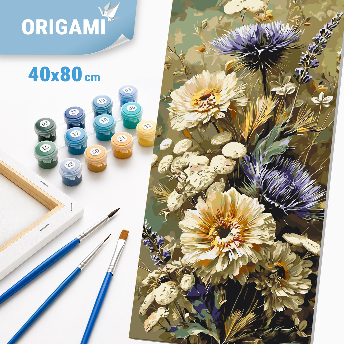 Maľovanie podľa čísel na ráme 40*80 cm - Poľná kytica - Kvety - LW 5195